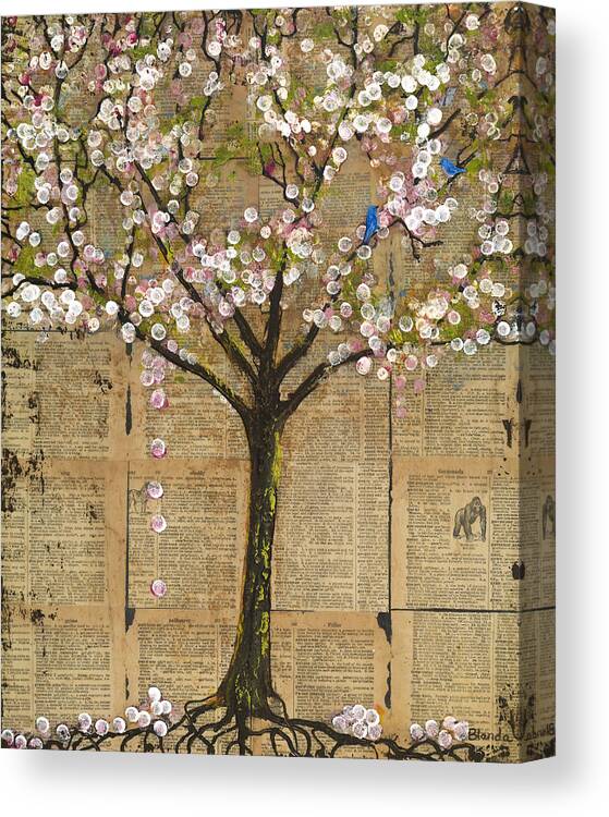 Tree Canvas Print featuring the painting Lexicon Tree of Knowledge by Blenda Studio