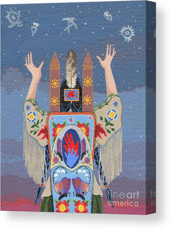 America Canvas Print featuring the painting Lift Your Hands by Chholing Taha