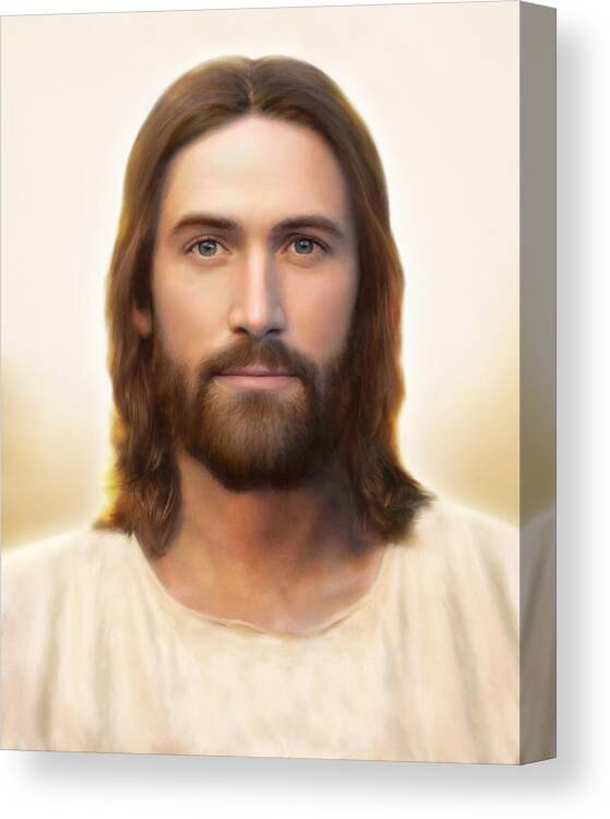 Jesus Canvas Print featuring the painting Light of the World by Brent Borup