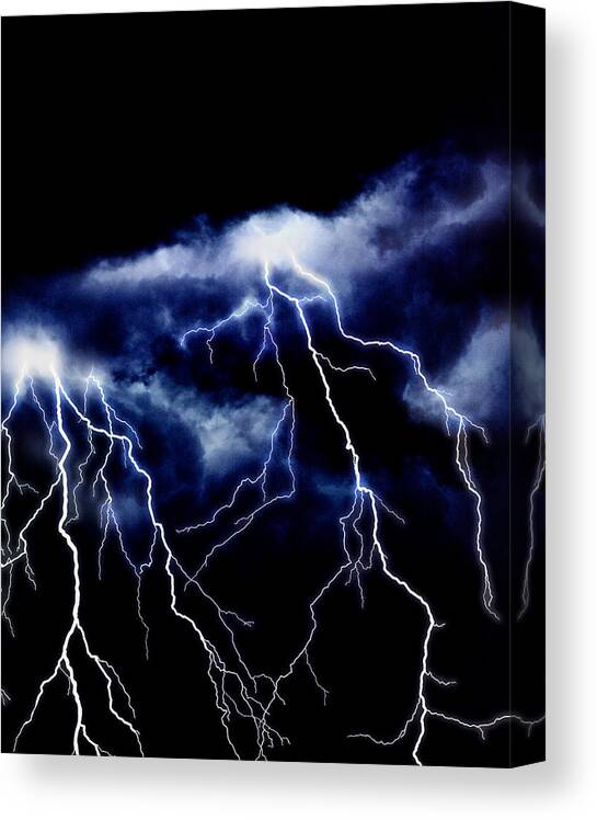 Thunderstorm Canvas Print featuring the photograph Lightning storm by Don Farrall