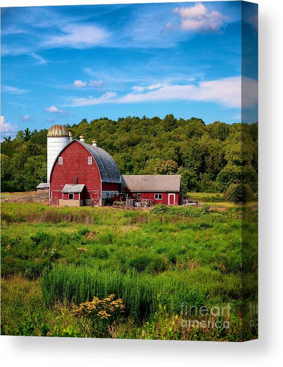 Little Red Barn Canvas Print featuring the photograph Little Red Barn by Mark Miller