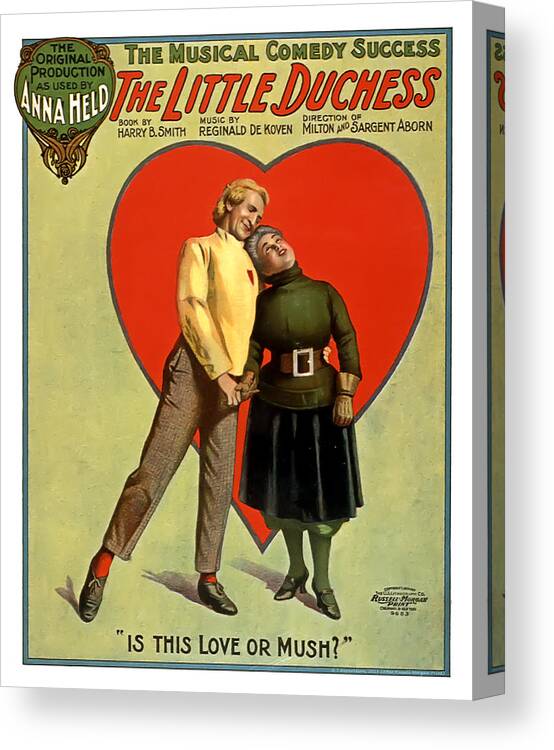 Vintage Poster Canvas Print featuring the mixed media Love or Mush by Terry Reynoldson