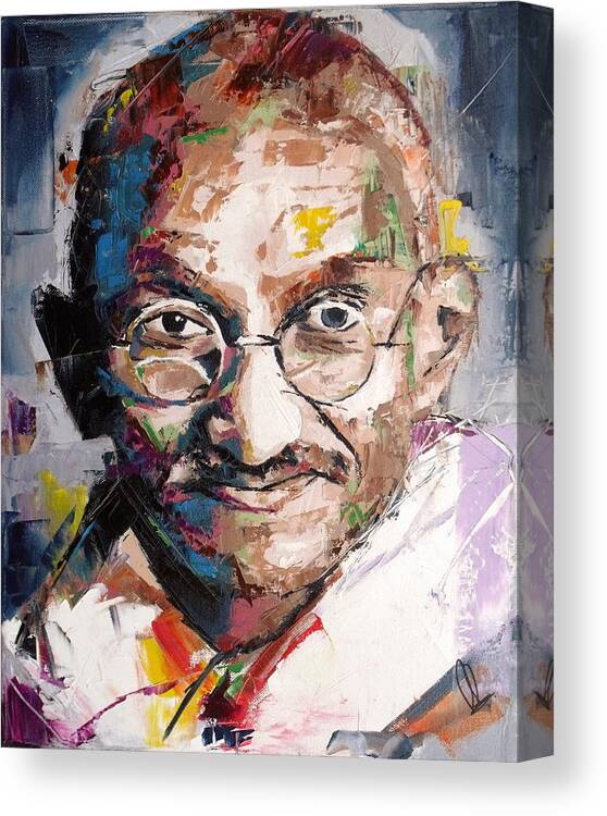 Gandhi Canvas Print featuring the painting Mahatma Gandhi by Richard Day