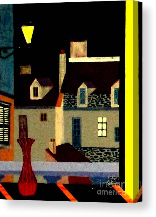 Paris Canvas Print featuring the painting Marais at Night by Bill OConnor