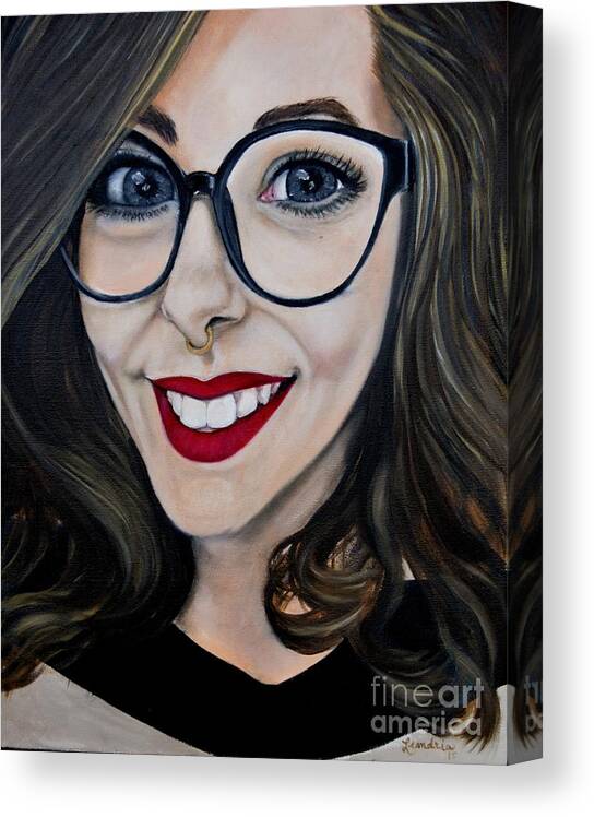 Selfie Canvas Print featuring the painting Maranda by Leandria Goodman