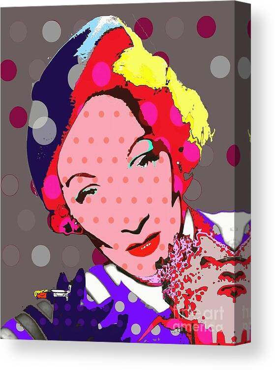 Marlene Dietrich Canvas Print featuring the digital art Marlene Dietrich by Ricky Sencion