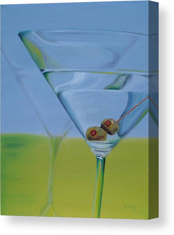 Martini Canvas Print featuring the painting Martini Time by Donna Tuten