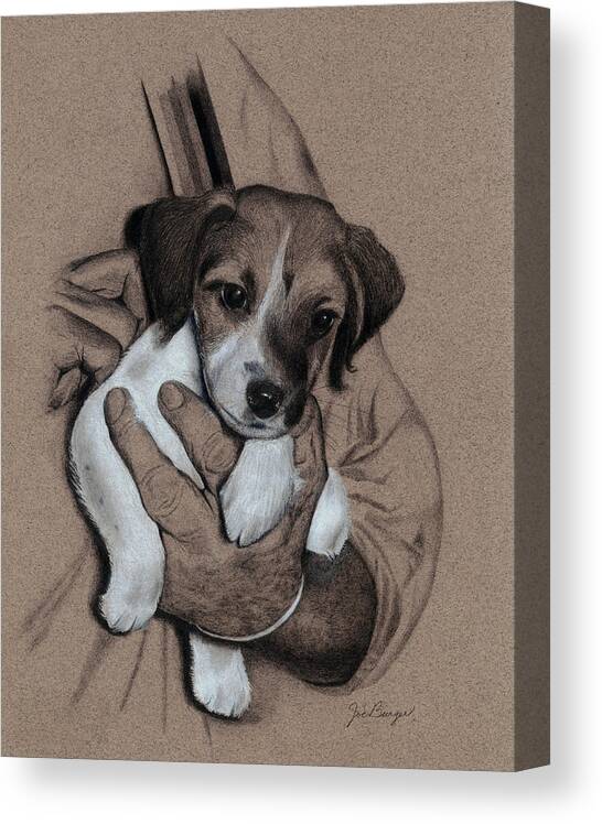 Jack Russell Canvas Print featuring the painting Master and Companion by Joseph Burger