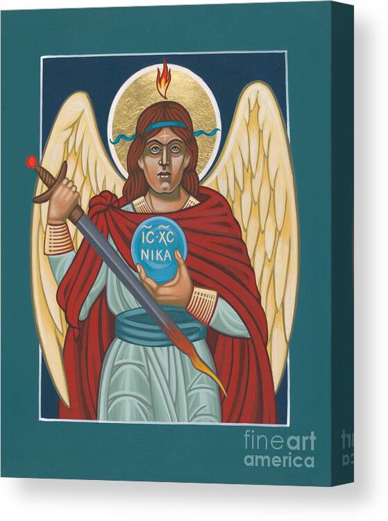 Archangel Michael Canvas Print featuring the painting Maya's Archangel Michael 278 by William Hart McNichols