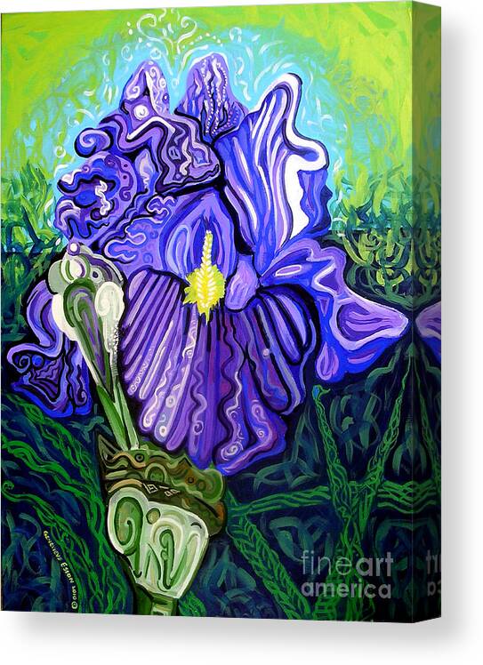 Metaphysicaliris Canvas Print featuring the painting Metaphysical Iris by Genevieve Esson