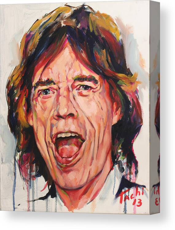 Mike Jagger Canvas Print featuring the painting Mike - 1 by Tachi Pintor