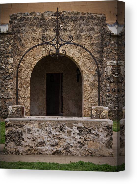 Mission Concepcion Well Canvas Print featuring the photograph Mission Concepcion Well by Jemmy Archer