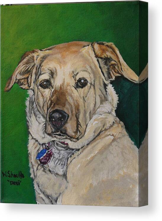 Dog Canvas Print featuring the painting Molly by Wendy Shoults