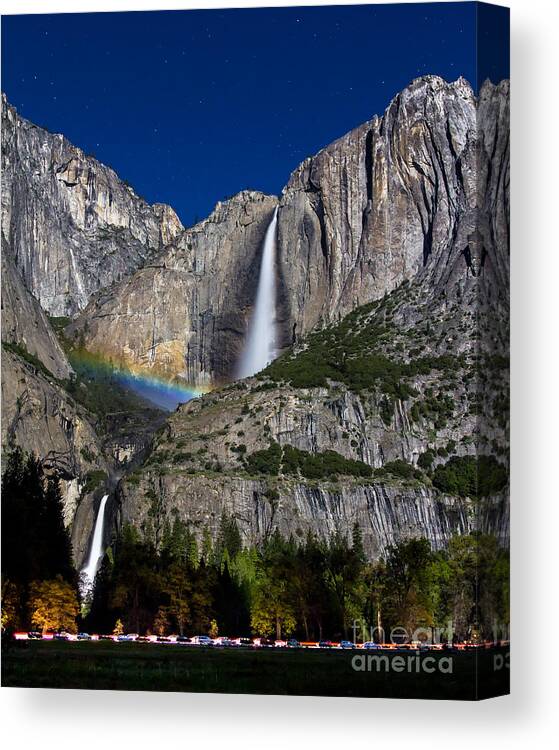 Night Canvas Print featuring the photograph Moonbow by Vincent Bonafede