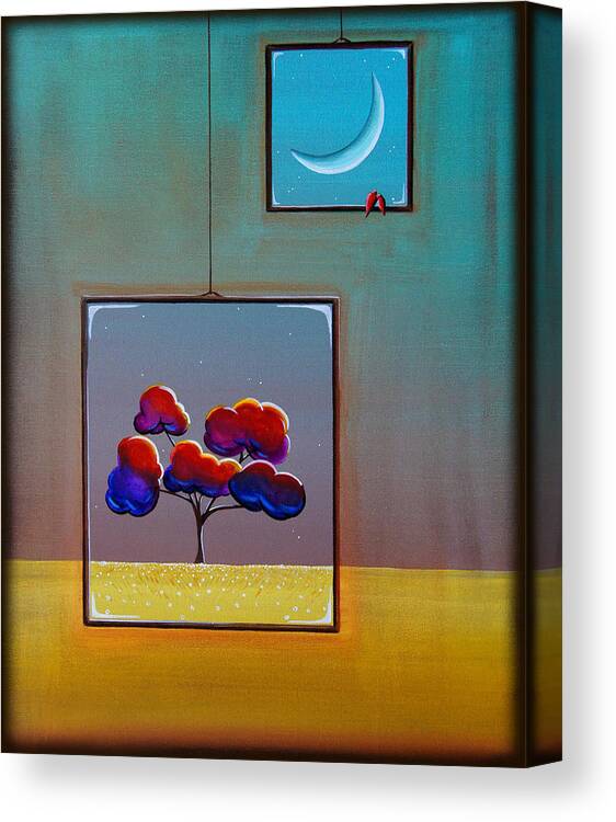 Tree Canvas Print featuring the painting Moonlight by Cindy Thornton