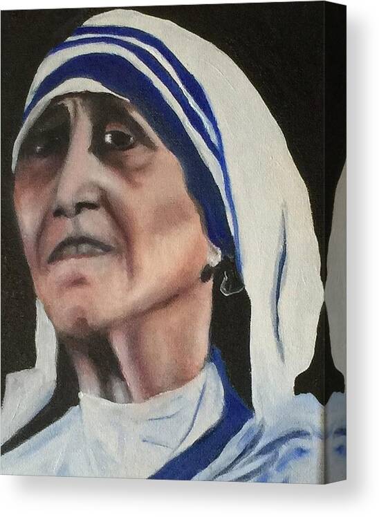 Art Canvas Print featuring the painting Mother Teresa by Ryszard Ludynia