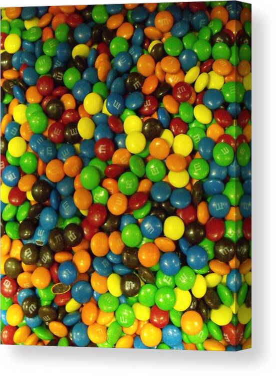 Chocolate Canvas Print featuring the photograph Mountain of M and M's by Anna Villarreal Garbis