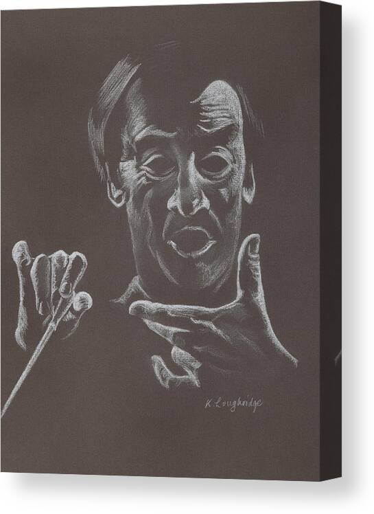Conductor Canvas Print featuring the painting Mr Conductor by Karen Loughridge KLArt