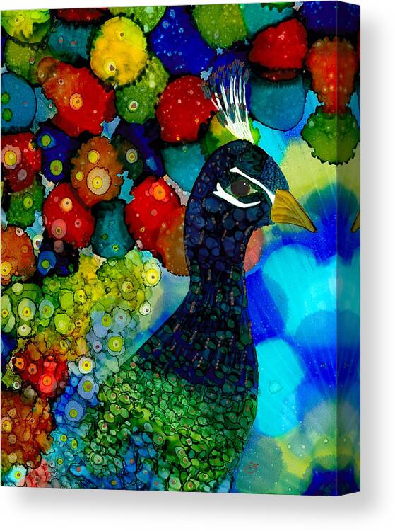 Peacock Canvas Print featuring the painting Mr. Walker by Eli Tynan