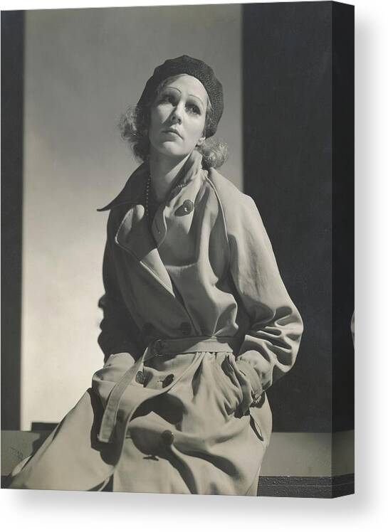 Costume Canvas Print featuring the photograph Mrs. Robert L. Stevens As Greta Garbo by Edward Steichen