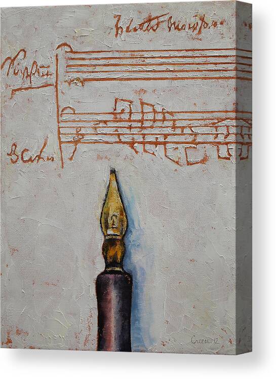 Calligraphy Canvas Print featuring the painting Music by Michael Creese