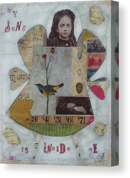 Mixed Media Canvas Print featuring the painting My Song is Inside Me by Casey Rasmussen White