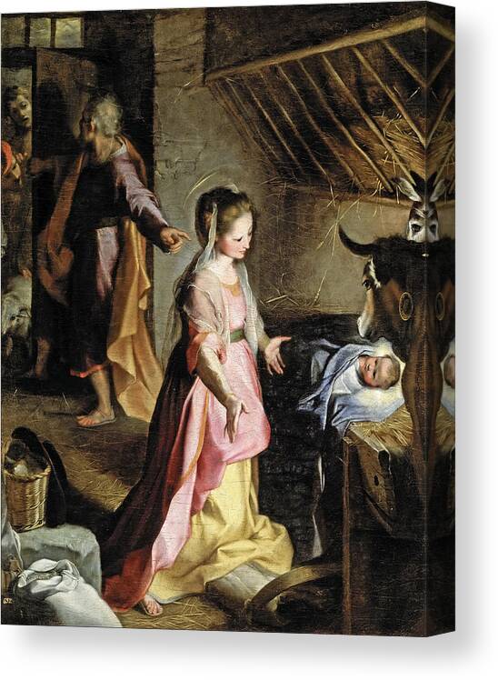 Federico Barocci Canvas Print featuring the painting Nativity by Federico Barocci