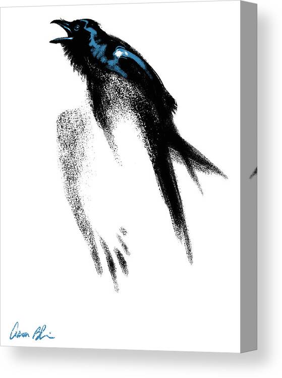  Canvas Print featuring the digital art Nevermore - Raven by Aaron Blaise
