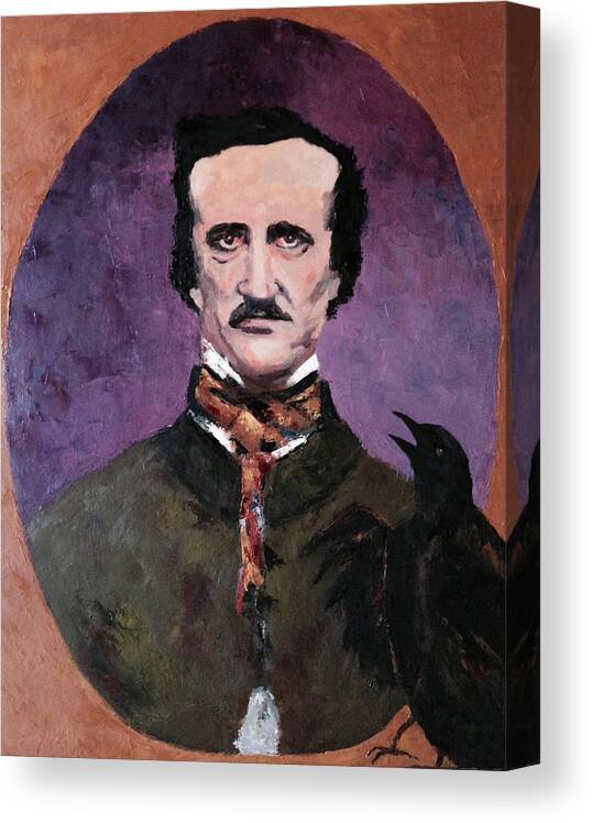 Edgar Allen Poe Canvas Print featuring the painting Nevermore by Sylvia Miller