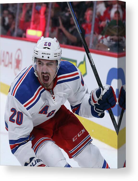 Playoffs Canvas Print featuring the photograph New York Rangers V Montreal Canadiens - by Bruce Bennett