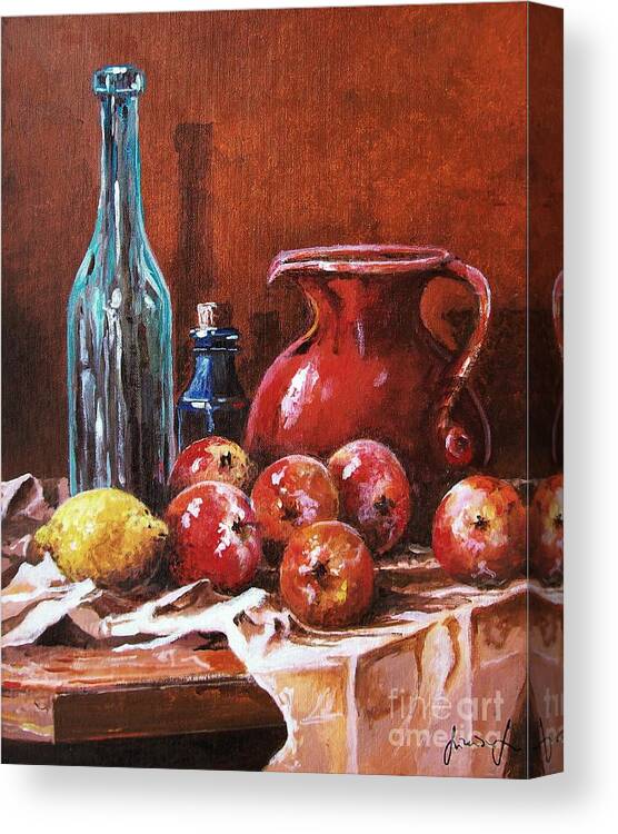 Stil Life Canvas Print featuring the painting Old Memories by Sinisa Saratlic