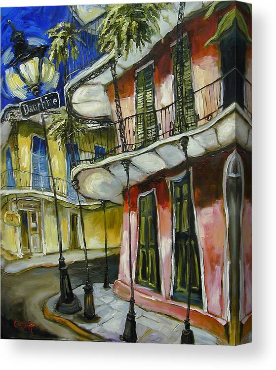 New Orleans Canvas Print featuring the painting On Dauphine by Carole Foret