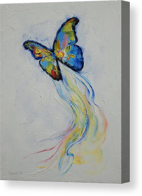 Opal Canvas Print featuring the painting Opal Butterfly by Michael Creese