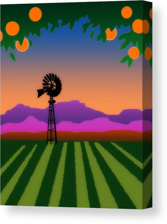 Orange County Canvas Print featuring the digital art Orange County by Timothy Bulone