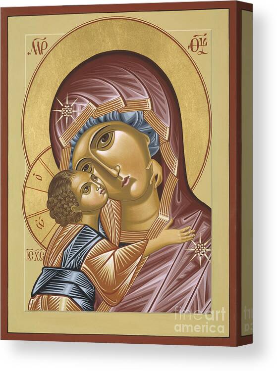 Mother Canvas Print featuring the painting Our Lady of Grace Vladimir 002 by William Hart McNichols