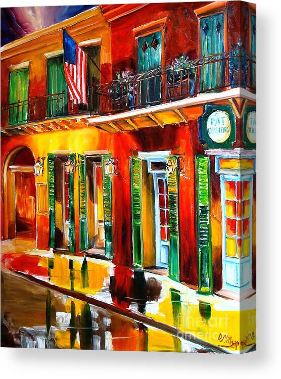New Orleans Canvas Print featuring the painting Outside Pat O'Brien's Bar by Diane Millsap
