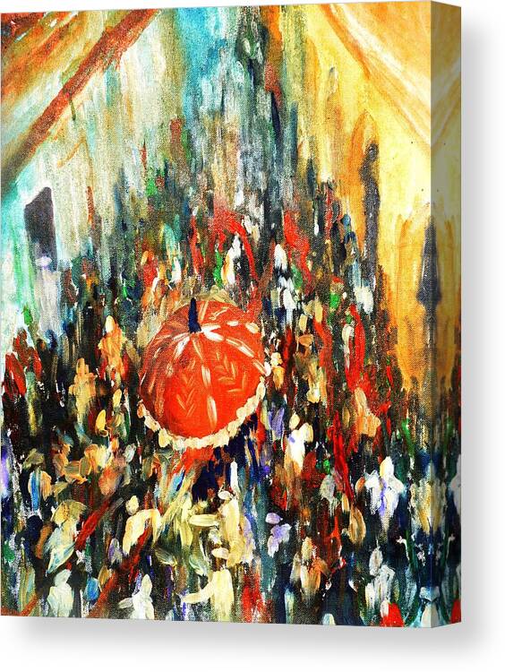 Crowd Canvas Print featuring the drawing Palkhi by Parag Pendharkar