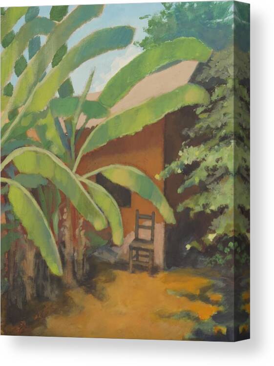 Banana Palms Canvas Print featuring the painting Palm house by Walt Maes