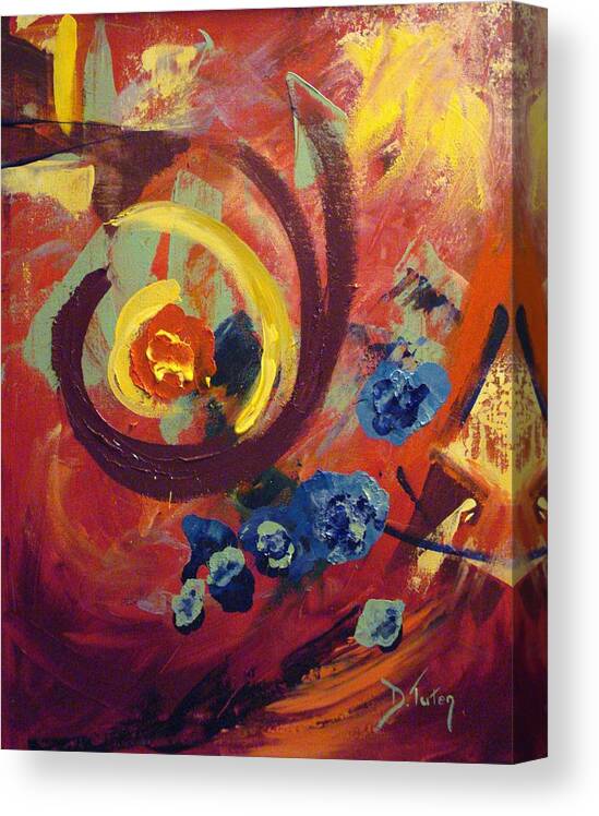 Abstract Canvas Print featuring the painting Pansymania by Donna Tuten