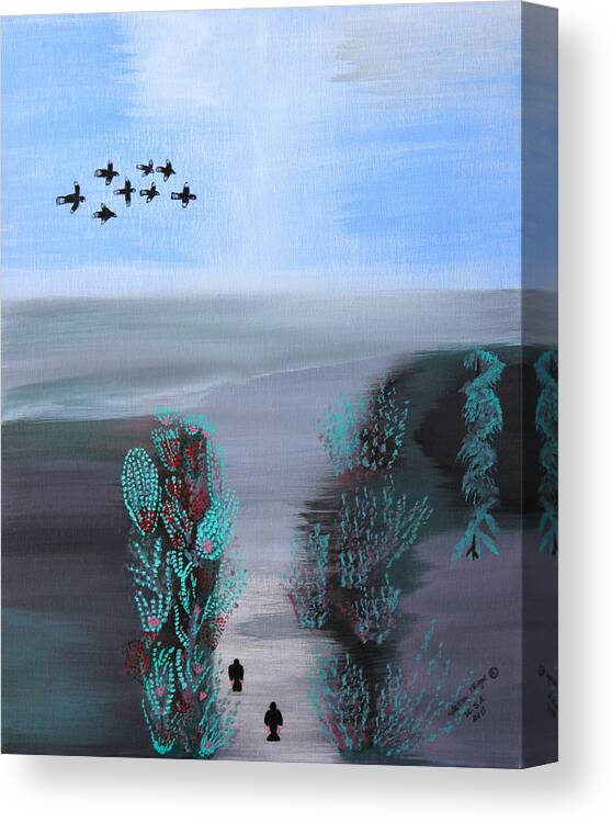 All Products Canvas Print featuring the painting Paradise by Lorna Maza