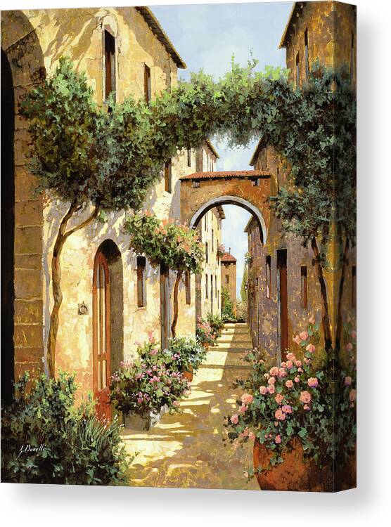 Landscape Canvas Print featuring the painting Passando Sotto L'arco by Guido Borelli
