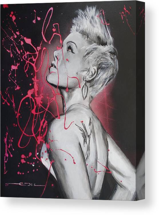 Alecia Beth Moore Canvas Print featuring the painting Passion In Flight by Eric Dee