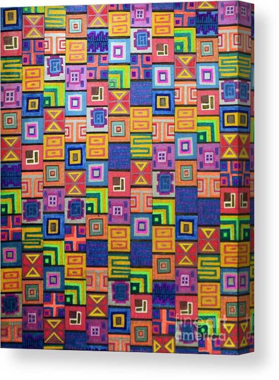 Abstract Canvas Print featuring the drawing Pattern and Color study by Megan Dirsa-DuBois
