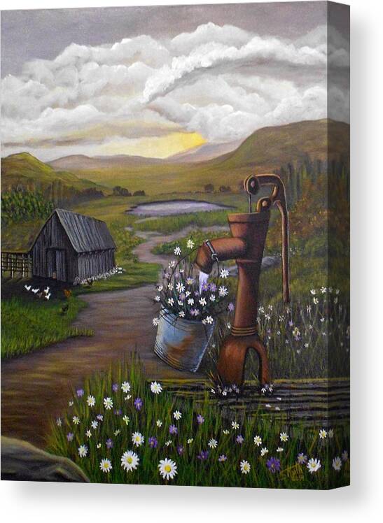 Landscape Canvas Print featuring the painting Peace in the Valley by Sheri Keith