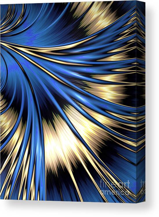Peacock Canvas Print featuring the digital art Peacock Tail Feather by Vix Edwards