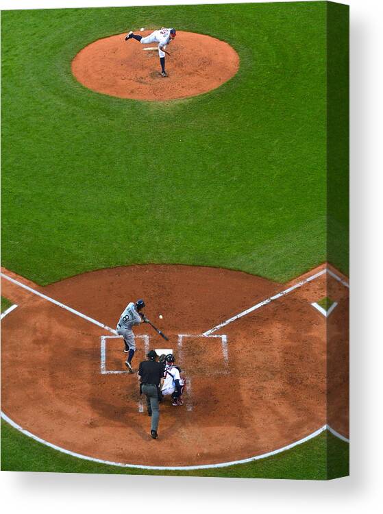 Cleveland Canvas Print featuring the photograph Play Ball by Frozen in Time Fine Art Photography