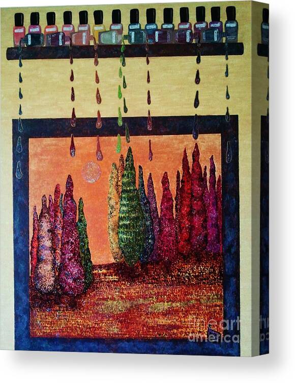Forest Canvas Print featuring the painting Polished Forest by Jasna Gopic