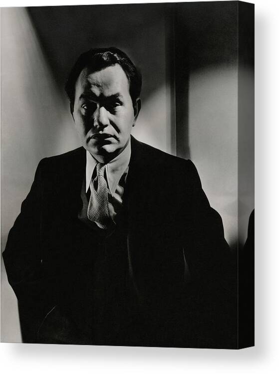 Actor Canvas Print featuring the photograph Portrait Of Actor Edward G. Robinson by Anton Bruehl