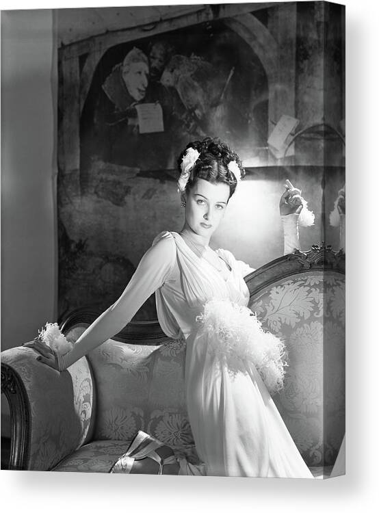 Eye Contact Canvas Print featuring the photograph Portrait Of Joan Bennett In Costume by Horst P. Horst