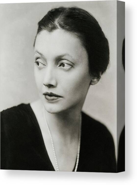 Actress Canvas Print featuring the photograph Portrait Of Katharine Cornell by Florence Vandamm